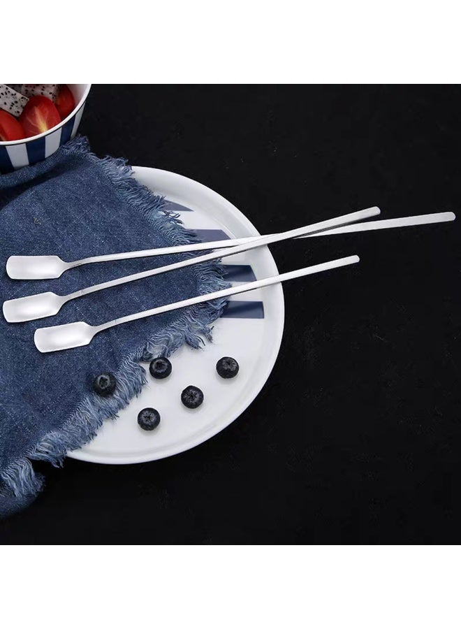 1pc 25cm مقبض طويل مربع رأس تحريك ملعقة المطبخ المنزلي الفولاذ المقاوم للصدأ ملعقة قهوة ملعقة الحلوى ملعقة اكسسوارات المطبخ - Image 4